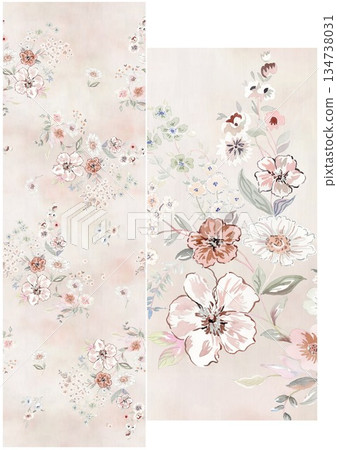 Vivid Watercolor Floral and Leaf Illustrations Vivid Watercolor Floral and Leaf Illustrations 134738031