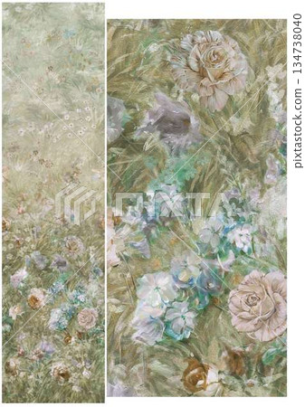 Vivid Watercolor Floral and Leaf Illustrations 134738040