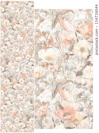 Vivid Watercolor Floral and Leaf Illustrations Vivid Watercolor Floral and Leaf Illustrations 134738044
