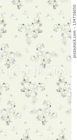 Vivid Watercolor Floral and Leaf Illustrations 134738050