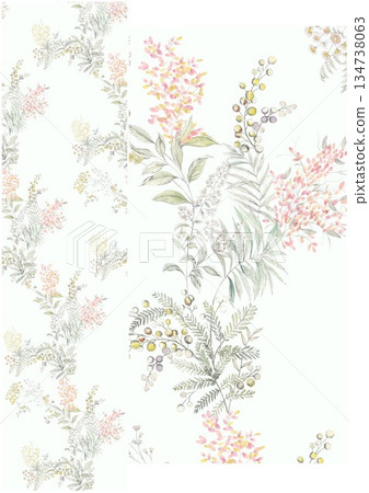 Vivid Watercolor Floral and Leaf Illustrations Vivid Watercolor Floral and Leaf Illustrations 134738063