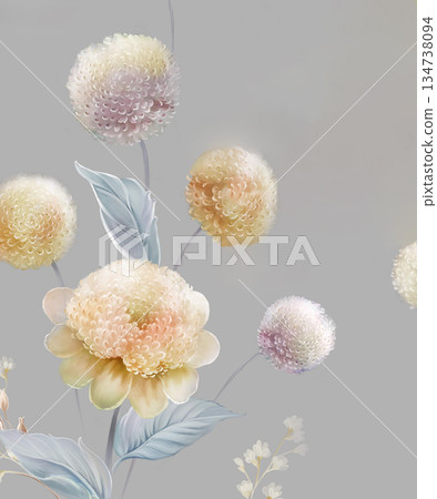 Vivid Watercolor Floral and Leaf Illustrations Vivid Watercolor Floral and Leaf Illustrations 134738094