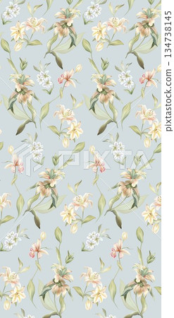 Artful Hand Painted Curly Grass Motifs Artful Hand Painted Curly Grass Motifs 134738145