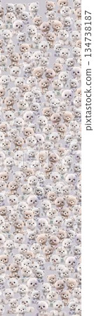 Artful Hand Painted Curly Grass Motifs 134738187