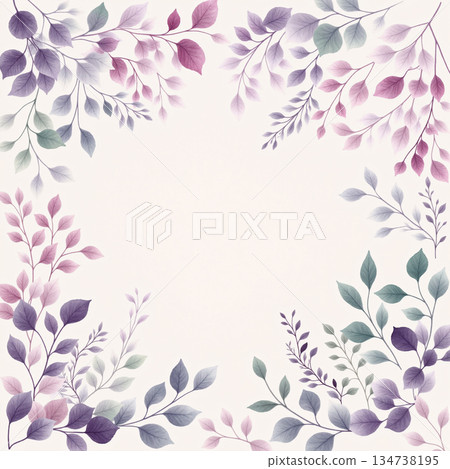 Artful Hand Painted Curly Grass Motifs 134738195