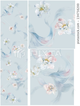Artful Hand Painted Curly Grass Motifs Artful Hand Painted Curly Grass Motifs 134738200