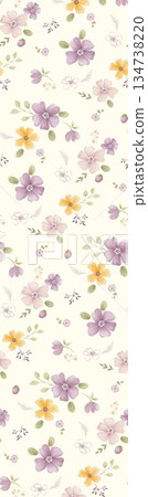 Artful Hand Painted Curly Grass Motifs 134738220