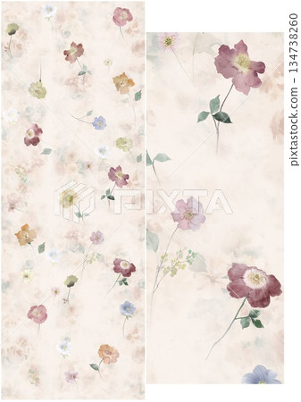 Graceful Watercolor Botanic Pattern Art Graceful Watercolor Botanic Pattern Art 134738260