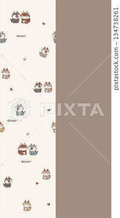 Graceful Watercolor Botanic Pattern Art 134738261