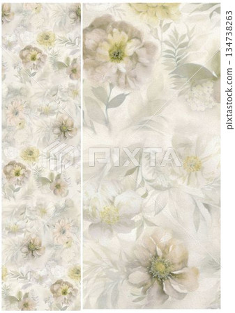 Graceful Watercolor Botanic Pattern Art Graceful Watercolor Botanic Pattern Art 134738263