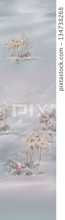 Graceful Watercolor Botanic Pattern Art Graceful Watercolor Botanic Pattern Art 134738268