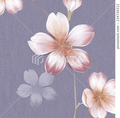 Graceful Watercolor Botanic Pattern Art Graceful Watercolor Botanic Pattern Art 134738312