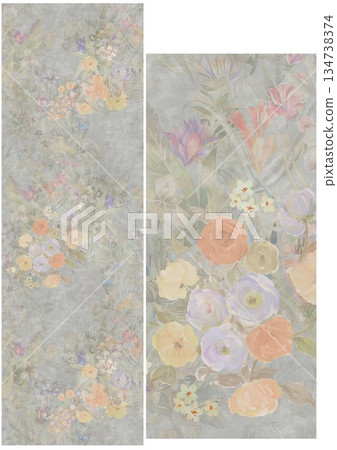 Graceful Watercolor Botanic Pattern Art Graceful Watercolor Botanic Pattern Art 134738374