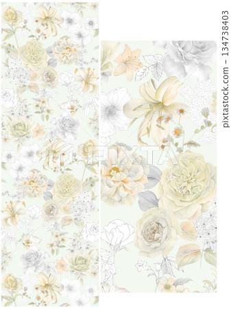 Graceful Watercolor Botanic Pattern Art Graceful Watercolor Botanic Pattern Art 134738403