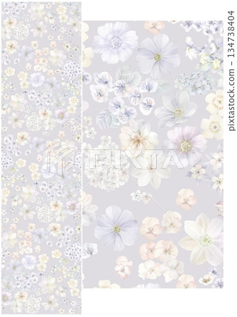 Graceful Watercolor Botanic Pattern Art 134738404