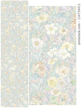 Graceful Watercolor Botanic Pattern Art Graceful Watercolor Botanic Pattern Art 134738411