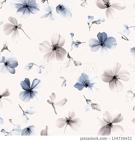 Graceful Watercolor Botanic Pattern Art Graceful Watercolor Botanic Pattern Art 134738432