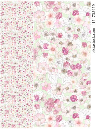 Graceful Watercolor Botanic Pattern Art 134738439