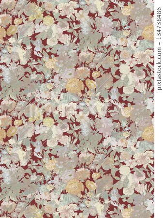 Graceful Watercolor Botanic Pattern Art 134738486