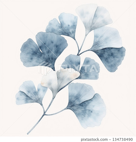 Graceful Watercolor Botanic Pattern Art 134738490