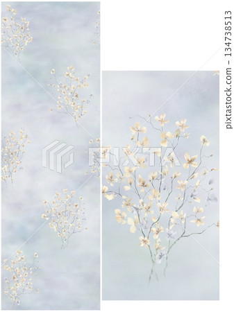 Graceful Watercolor Botanic Pattern Art Graceful Watercolor Botanic Pattern Art 134738513