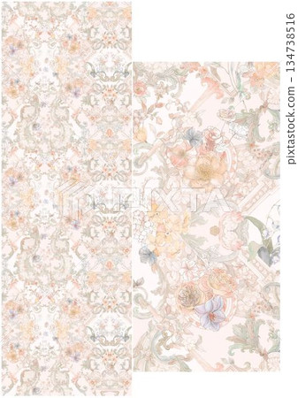 Graceful Watercolor Botanic Pattern Art Graceful Watercolor Botanic Pattern Art 134738516