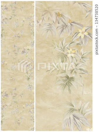 Graceful Watercolor Botanic Pattern Art Graceful Watercolor Botanic Pattern Art 134738520