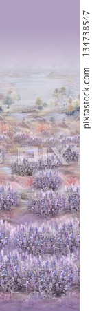 Graceful Watercolor Botanic Pattern Art 134738547