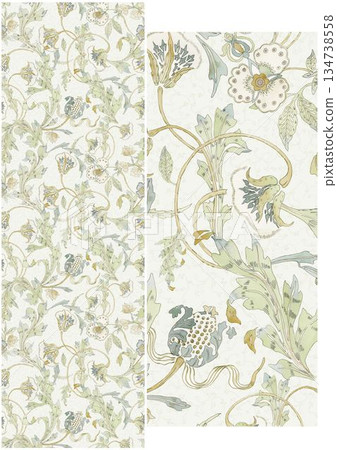 Graceful Watercolor Botanic Pattern Art Graceful Watercolor Botanic Pattern Art 134738558