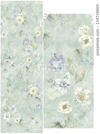 Graceful Watercolor Botanic Pattern Art Graceful Watercolor Botanic Pattern Art 134738604