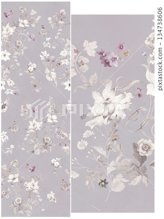 Graceful Watercolor Botanic Pattern Art Graceful Watercolor Botanic Pattern Art 134738606