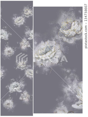 Graceful Watercolor Botanic Pattern Art 134738607
