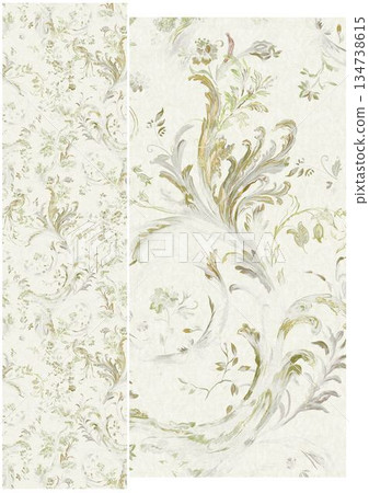 Graceful Watercolor Botanic Pattern Art Graceful Watercolor Botanic Pattern Art 134738615
