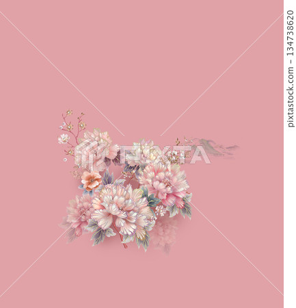 Graceful Watercolor Botanic Pattern Art Graceful Watercolor Botanic Pattern Art 134738620