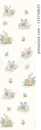 Graceful Watercolor Botanic Pattern Art 134738625