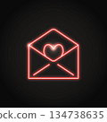 Neon mail with heart icon in line style 134738635