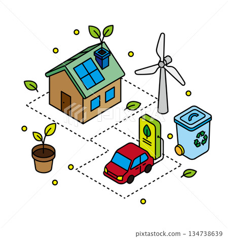 生態永續等距插圖集 134738639