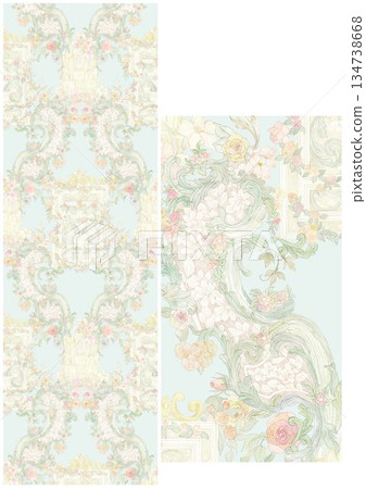 Graceful Watercolor Botanic Pattern Art Graceful Watercolor Botanic Pattern Art 134738668