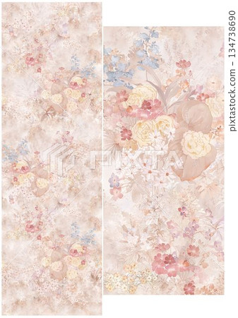 Graceful Watercolor Botanic Pattern Art Graceful Watercolor Botanic Pattern Art 134738690