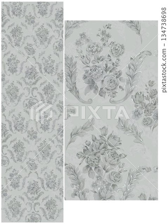 Graceful Watercolor Botanic Pattern Art 134738698