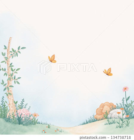 Graceful Watercolor Botanic Pattern Art Graceful Watercolor Botanic Pattern Art 134738718