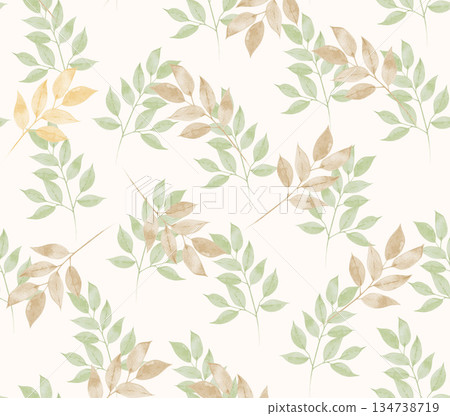 Graceful Watercolor Botanic Pattern Art Graceful Watercolor Botanic Pattern Art 134738719