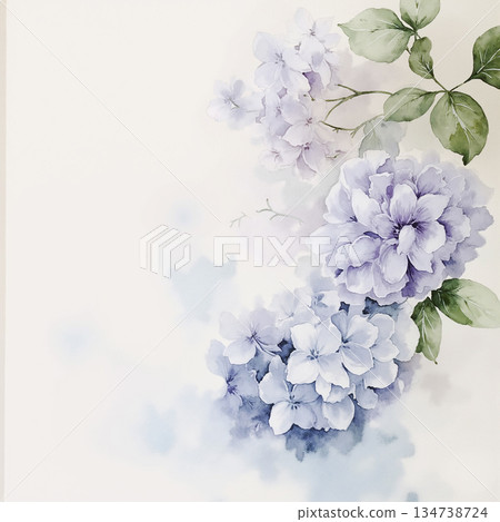 Graceful Watercolor Botanic Pattern Art 134738724