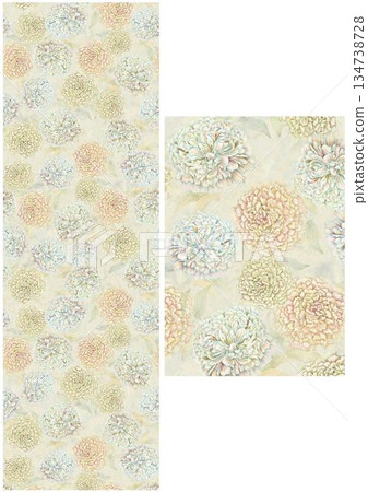 Graceful Watercolor Botanic Pattern Art Graceful Watercolor Botanic Pattern Art 134738728