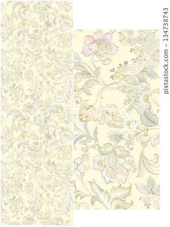 Graceful Watercolor Botanic Pattern Art Graceful Watercolor Botanic Pattern Art 134738743