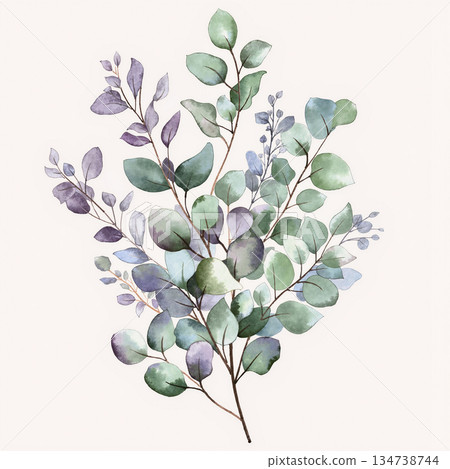Graceful Watercolor Botanic Pattern Art Graceful Watercolor Botanic Pattern Art 134738744