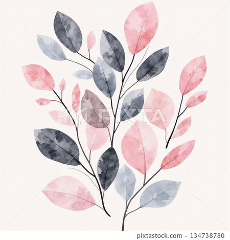 Charming Hand-Drawn Floral and Leaf Compositions Charming Hand-Drawn Floral and Leaf Compositions 134738780