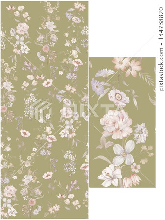 Charming Hand-Drawn Floral and Leaf Compositions Charming Hand-Drawn Floral and Leaf Compositions 134738820