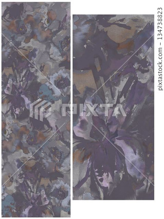 Charming Hand-Drawn Floral and Leaf Compositions 134738823