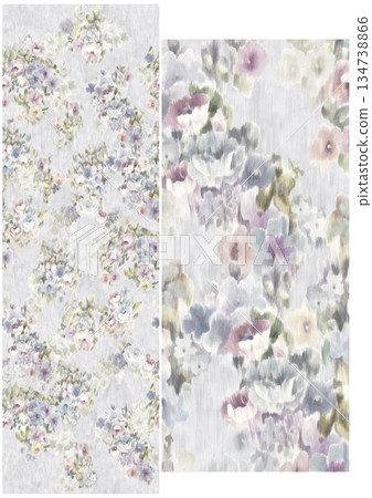 Charming Hand-Drawn Floral and Leaf Compositions 134738866